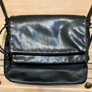 Georgetown Leather Design Vintage Black Crossbody Bag